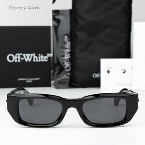 Off-White Men Sunglasses Black Grey Square OERI124 FILLMORE 1007 NEW AUTHENTIC